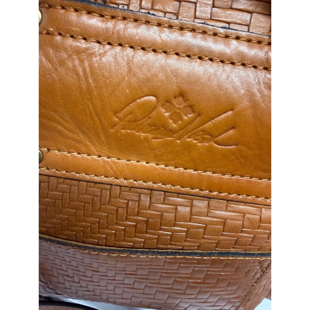 NWOT PATRICIA NASH LUZILLE LEATHER ZIP CONVERTIBLE BACKPACK WOVEN TAN RARE - Picture 6 of 10